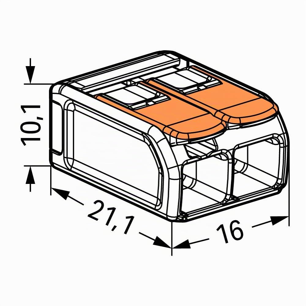 WAGO Conector de Cable COMPACT 221-612, 2 Conductores, hasta 6 mm²