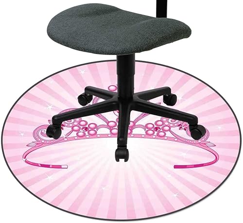 Tapete infantil para silla de oficina, tapete rosa para debajo de la silla, alfombra de oficina para silla rodante, 37 pulgadas