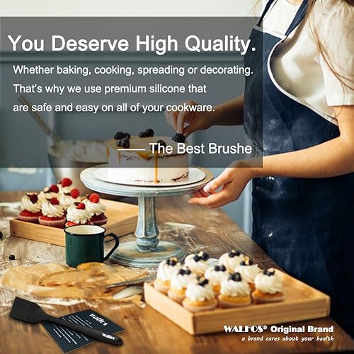 Miniatura 8 de Walfos Cepillo pequeño para repostería, cepillo de silicona para pastelería, resistente al calor, perfecto para barbacoa, parrilla, hornear, cocina,