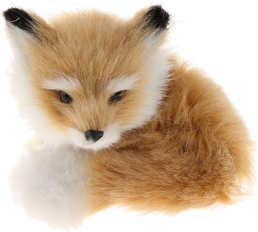Amazon Co Jp 可愛いキツネ 動物フィギュア ぬいぐるみ おもちゃ 手作り 工芸品 人工毛皮 全2種 A おもちゃ