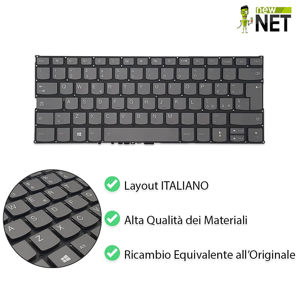 new net Keyboards - Tastiera ITA compatibile con Lenovo Yoga 730-13IKB 730-13IWL 730-15IKB 730-15IWL 530-14ARR (81H9) 530-14IKB (81EK) (81FQ) c740-14 c740-14iml c740-14api Retroilluminata