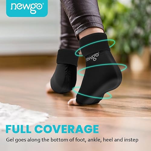 Miniatura 5 de NEWGO Bolsa de hielo de tobillo para lesiones, bolsa de hielo flexible para pies, terapia de compresión fría y caliente, bolsas de hielo de gel para