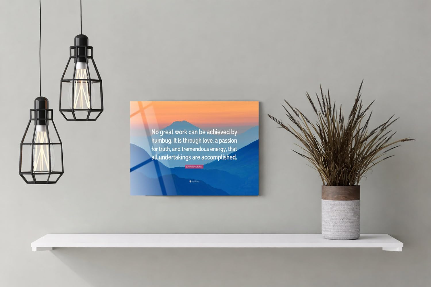 Wall Art | Acrylic Glossy Printed Frame|Home Decor for Living Room, Bedroom, Office, Study, Shelf (11x9inch) - Requires Heart