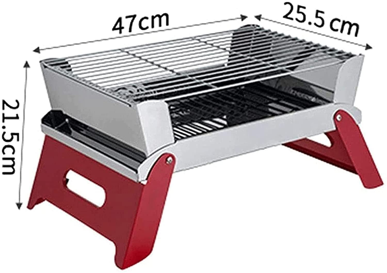 Przenośny grill ze stali nierdzewnej – składana konstrukcja na kemping na świeżym powietrzu, łatwy do przenoszenia, idealny dla miłośników grillowania i pikników, idealny do aktywności na świeżym