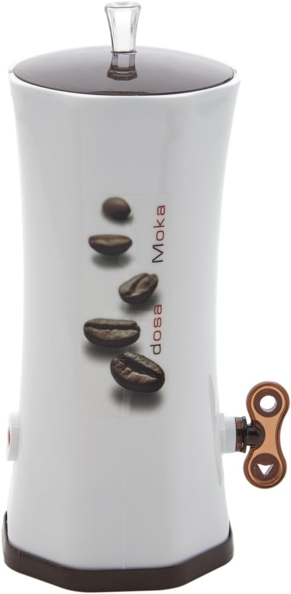 Snips Dosa Moka – Espresso Grounds Dispenser, Dosing Cup & Ring, Plastic Dispenser for Moka Pot & Espresso Machine, White/Brown, Made in Italy