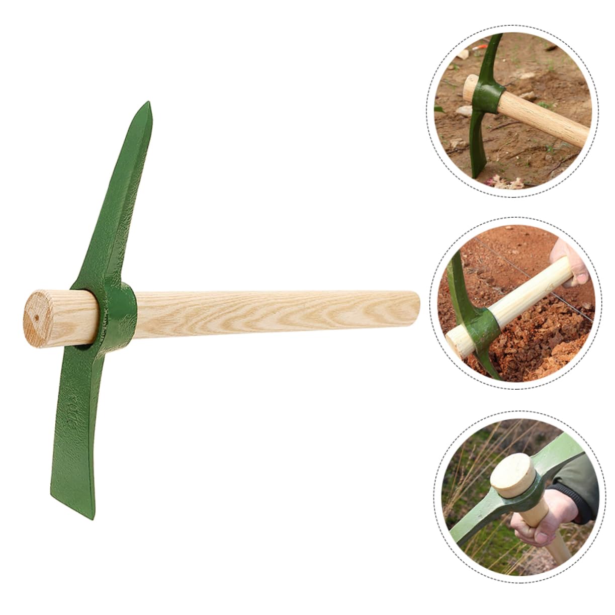 Yardwe 3 Piezas Selección De Jardín Azada De Mano Olla De Caldo Sostuvo Azadas Azada De Herramienta De Jardín Equipo De Jardinería Rastrillo Calabacín Pala Arado Planta Madera