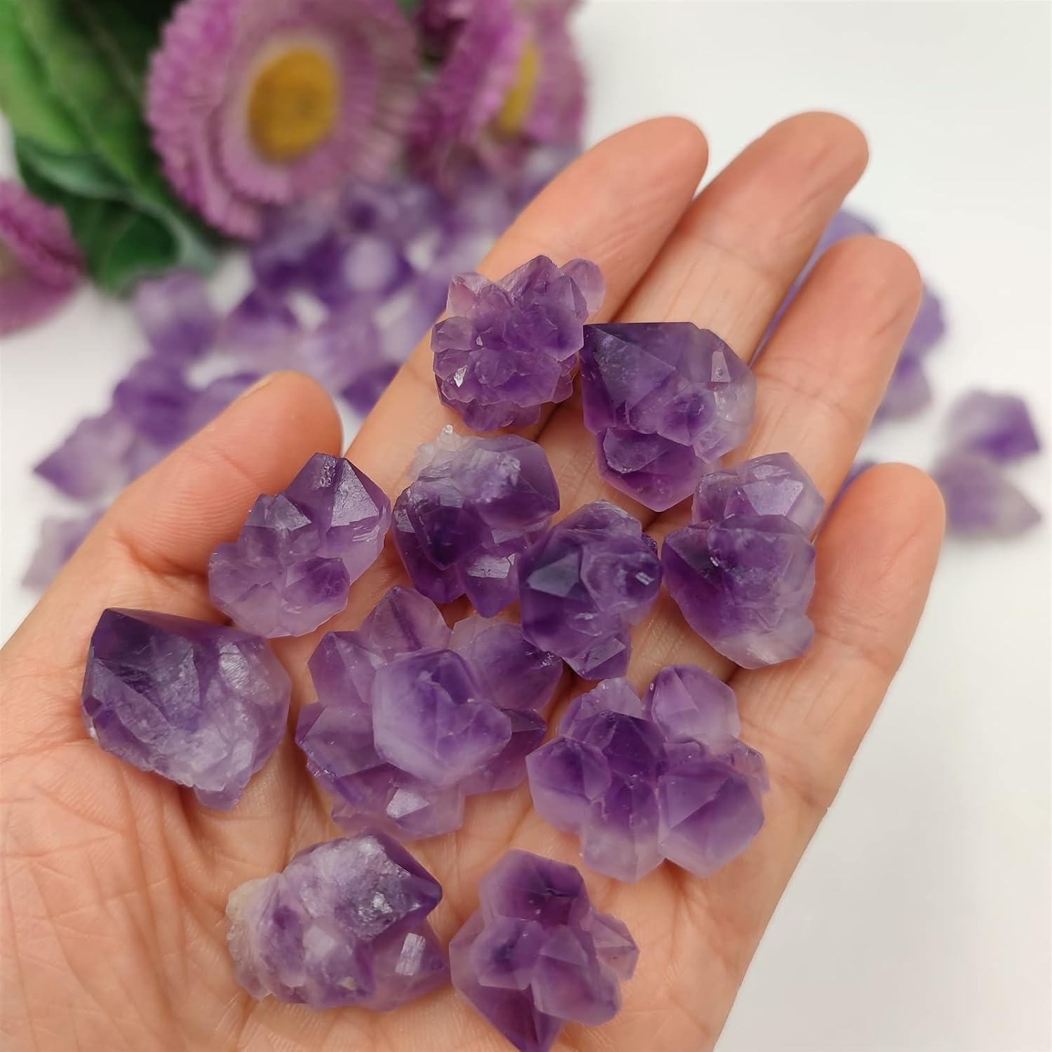 100g Random Natural Skeletal Purple Amethyst Crystal Cluster Display Specimen Aquarium Decor Rock Stone