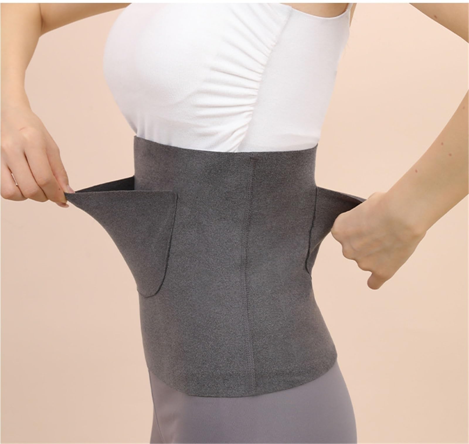 Ceinture Lombaire Réglables Ceinture De Soutien du Ventre en Coton, Unisexe avec Deux Poches Travail Universel(G,XL)
