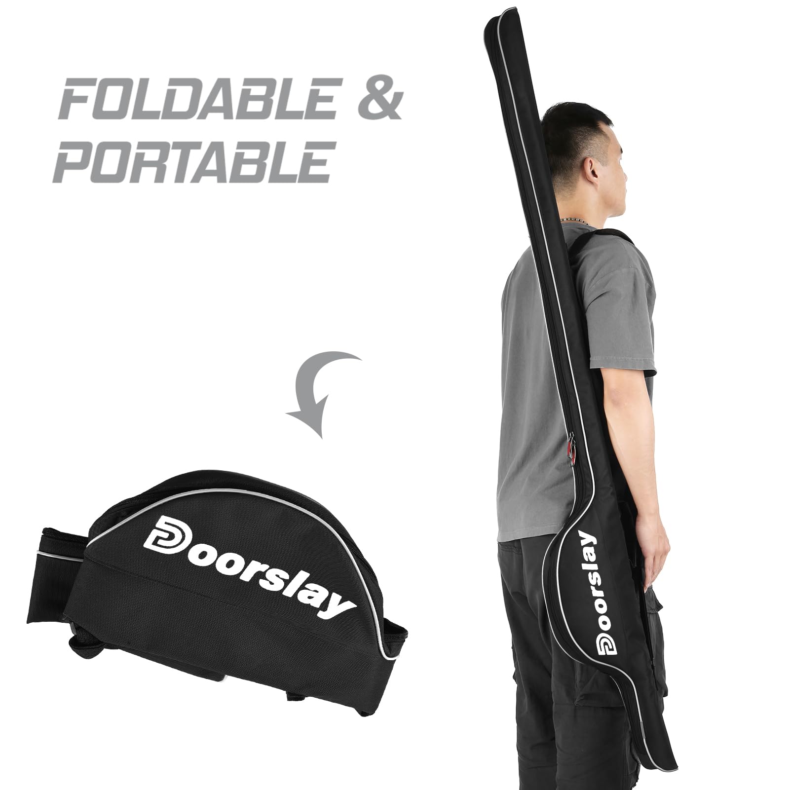 Angeltasche Rutentasche 160 cm, Tragbare Angelrutentasche, Faltbarer Angelrute Tasche, Große Kapazitätsruten-Tackle-Organizer-Aufbewahrungstasche