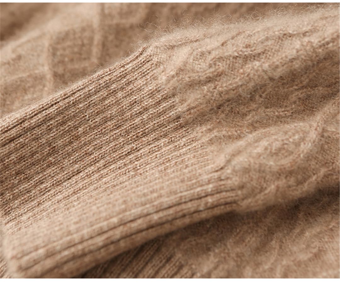 Maglioni da donna in lana, con scollo rotondo, lavorato a maglia, in cashmere, tinta unita