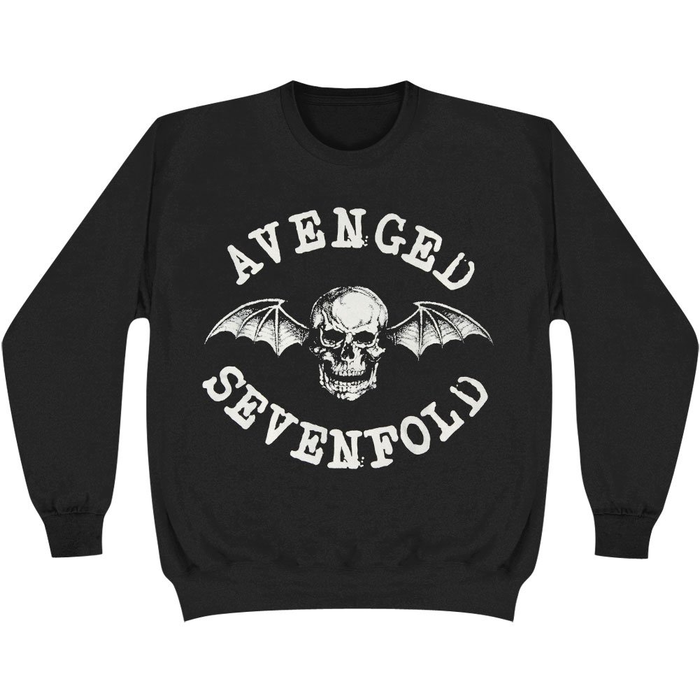 Rock Off Officially Licensed Products Men's Black (Black Black) Rockoff Trade Classic Deathbat Sweatshirt, Black, Medium