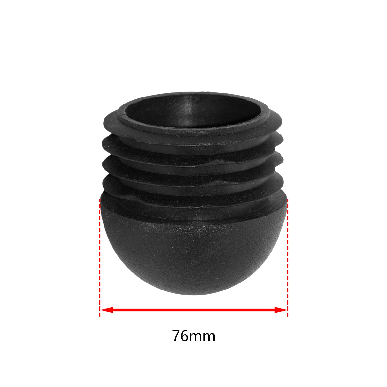 Flyshop 16 Stück schwarz Kunststoff Kappe rund Einsatz Möbelgleiter für Tische und Stühle, 76 mm, 3"