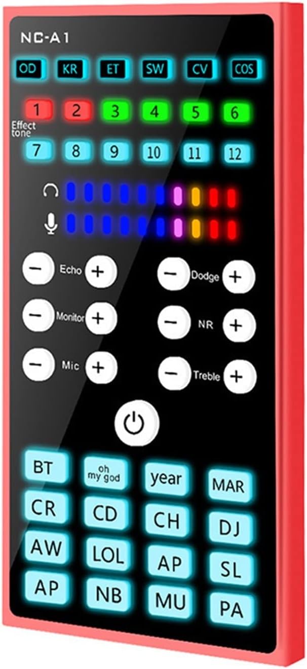 Professional o Mixer Portable Bluetooth Sound Card Mixer Karaoke Microphone for Phone PC Computer Streaming Recording o Interface Voice Changer Sound for a Wide Range of Uses