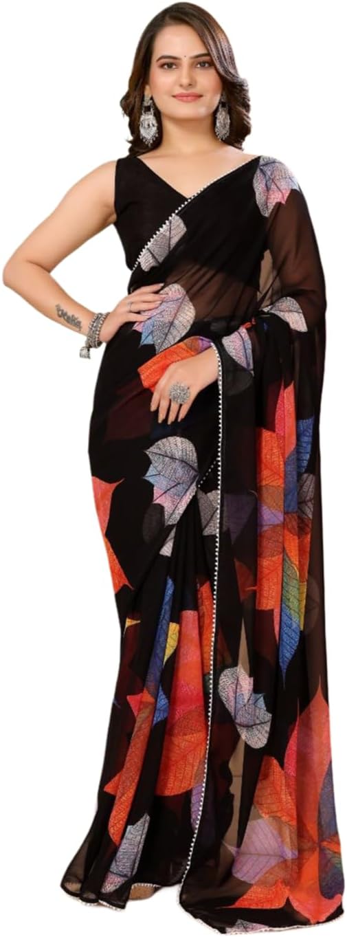 DIVUSReady to wear Pre draped Prestitched one min readymade Designer Parywear saree with Unstitch Blouse