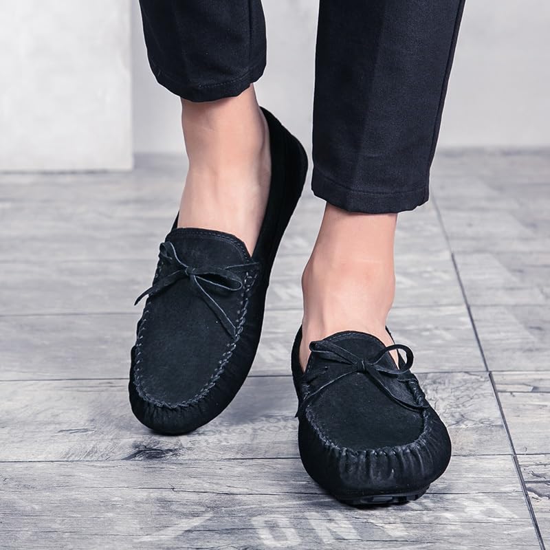 Mens Loafers Shoe Solid Color Suede Vamp Moccasins Boat Shoes Flat Heel Flexible Anti-Slip Walking Prom Slip On3