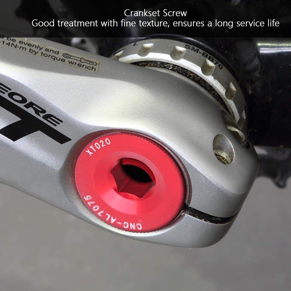 MoreChioce Boulon De Manivelle Vélo Alliage Aluminium 7075 - Vis Pédalier Trou Carré Rouge