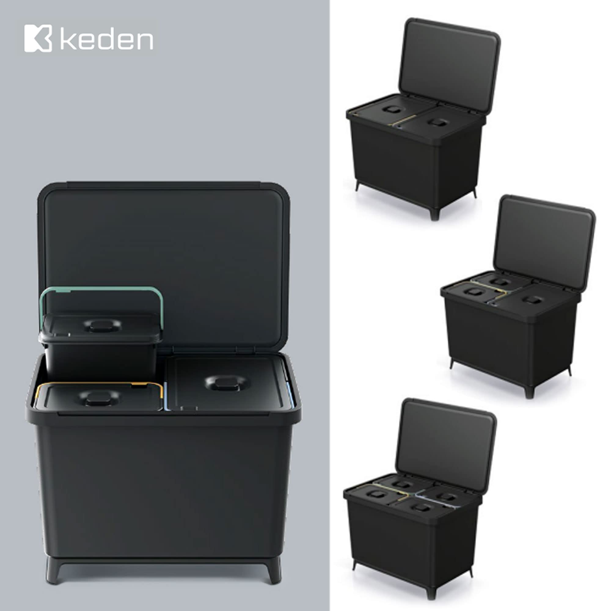Sistema di raccolta differenziata per riciclaggio KEDEN 4 x 10 litri