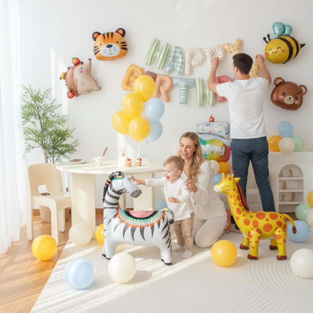 Juego de decoración de globos de animales para niños y niñas