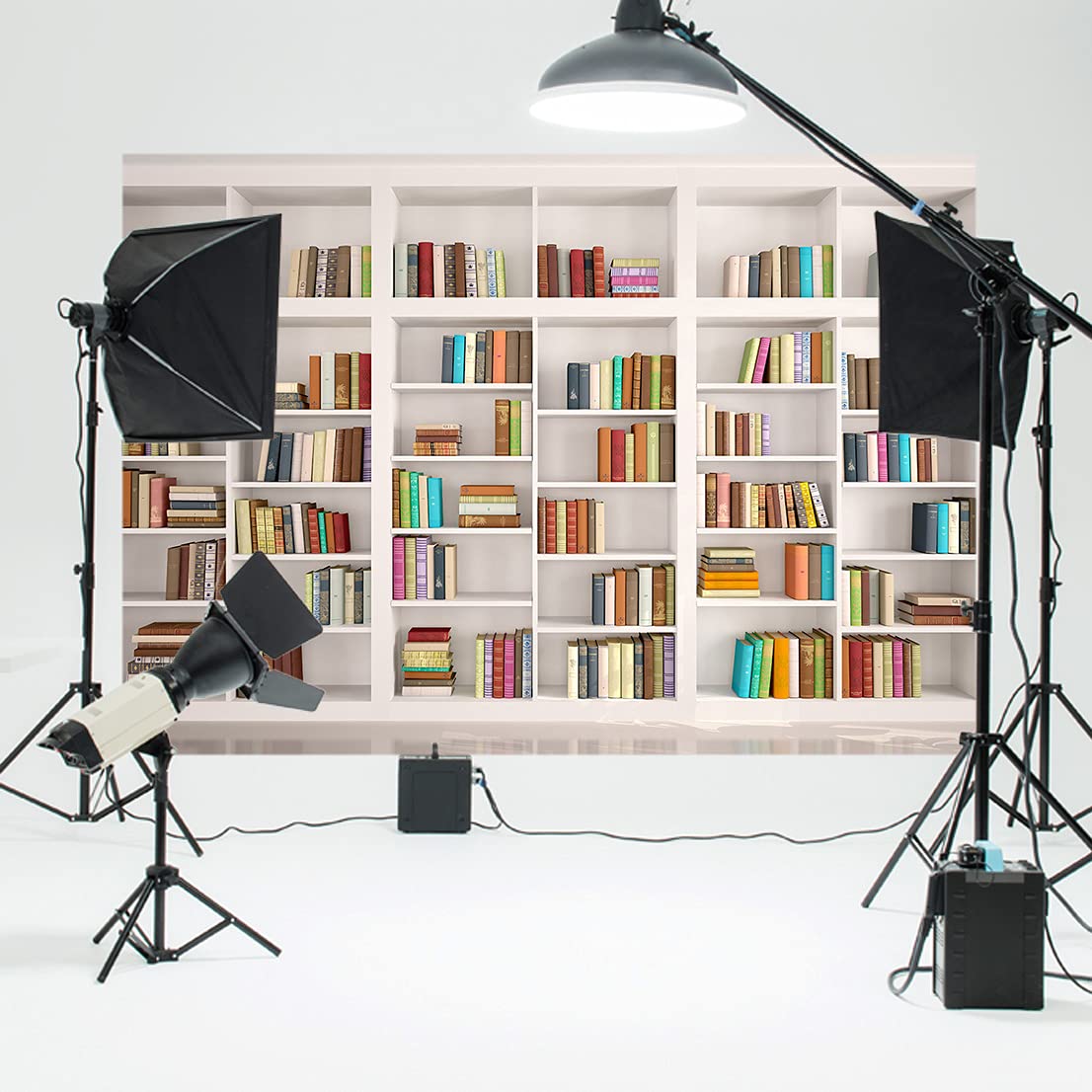 Buy LYWYGG 7X5FT Bookshelf Backdrop Bookcase Backdrops Library Backdrop