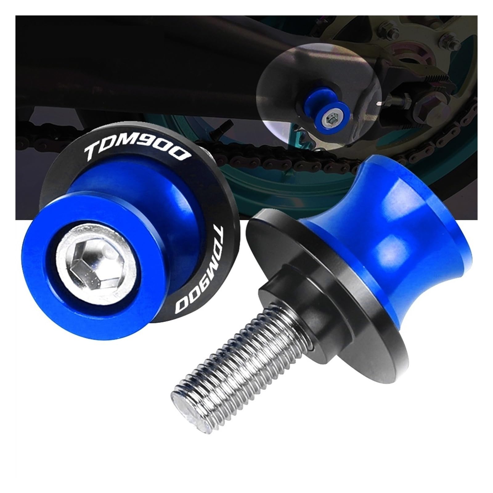 NARDEDP Motorrad Stützschieber 6mm - 2 Stück CNC Alu Spulen Für TDM 850/900 Standsicher