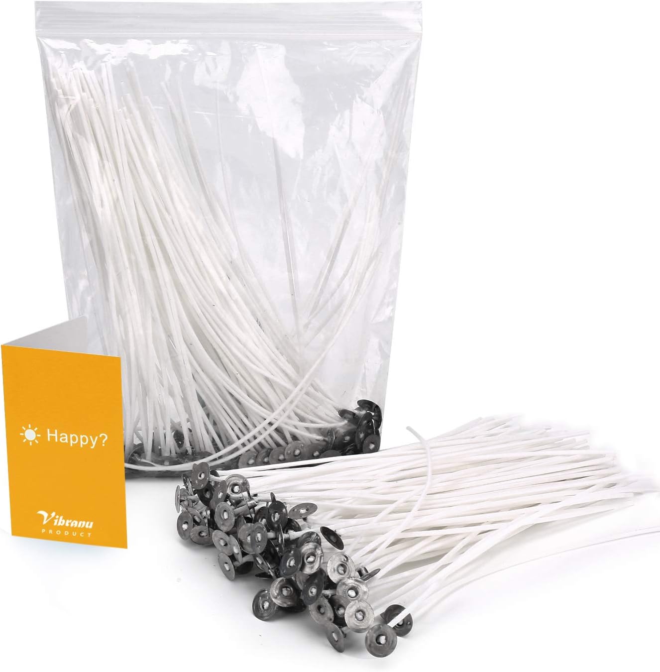 100PCS Candle Wicks, Nature Cotton Candle Wick for Soy, Paraffin& Beeswax Candle Making, 6 Inch Pre-Waxed Candle Wicks by Low Smoke& Slow Burning Design, Ideal Candle Wax Wicks for Artists& DIY