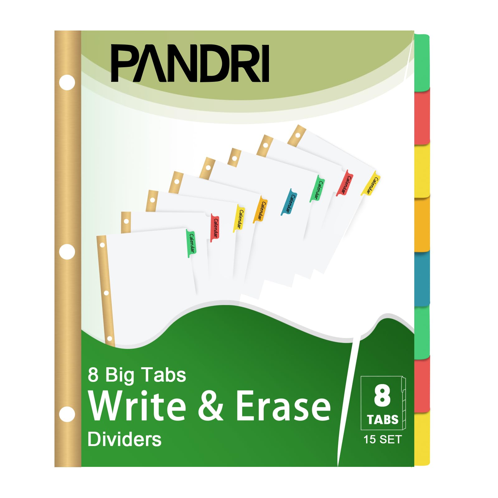 Binder Divider, PANDRI 120 Pack Binder Index White Dividers with 8 Tabs, Letter Size Paper Binder Divider for School Office Home Business