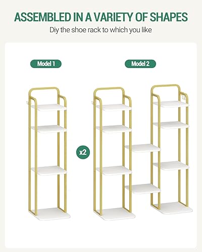 Miniatura 5 de Zapatero vertical, estantes para zapatos, organizador de zapatos de madera para armario, entrada, torre de zapatos para espacios pequeños, de pie,