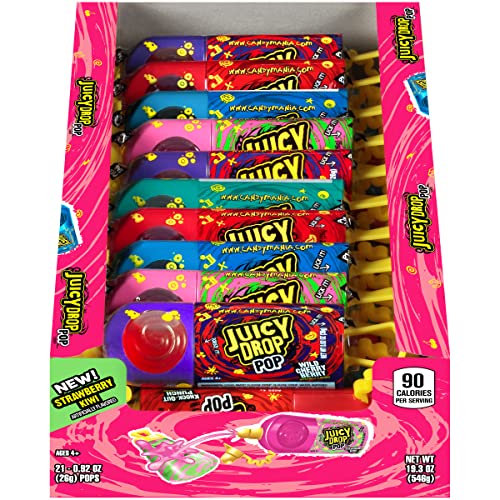 Buy Juicy Drop Pop Sweet Lollipops Candy with Sour Liquid, Assorted