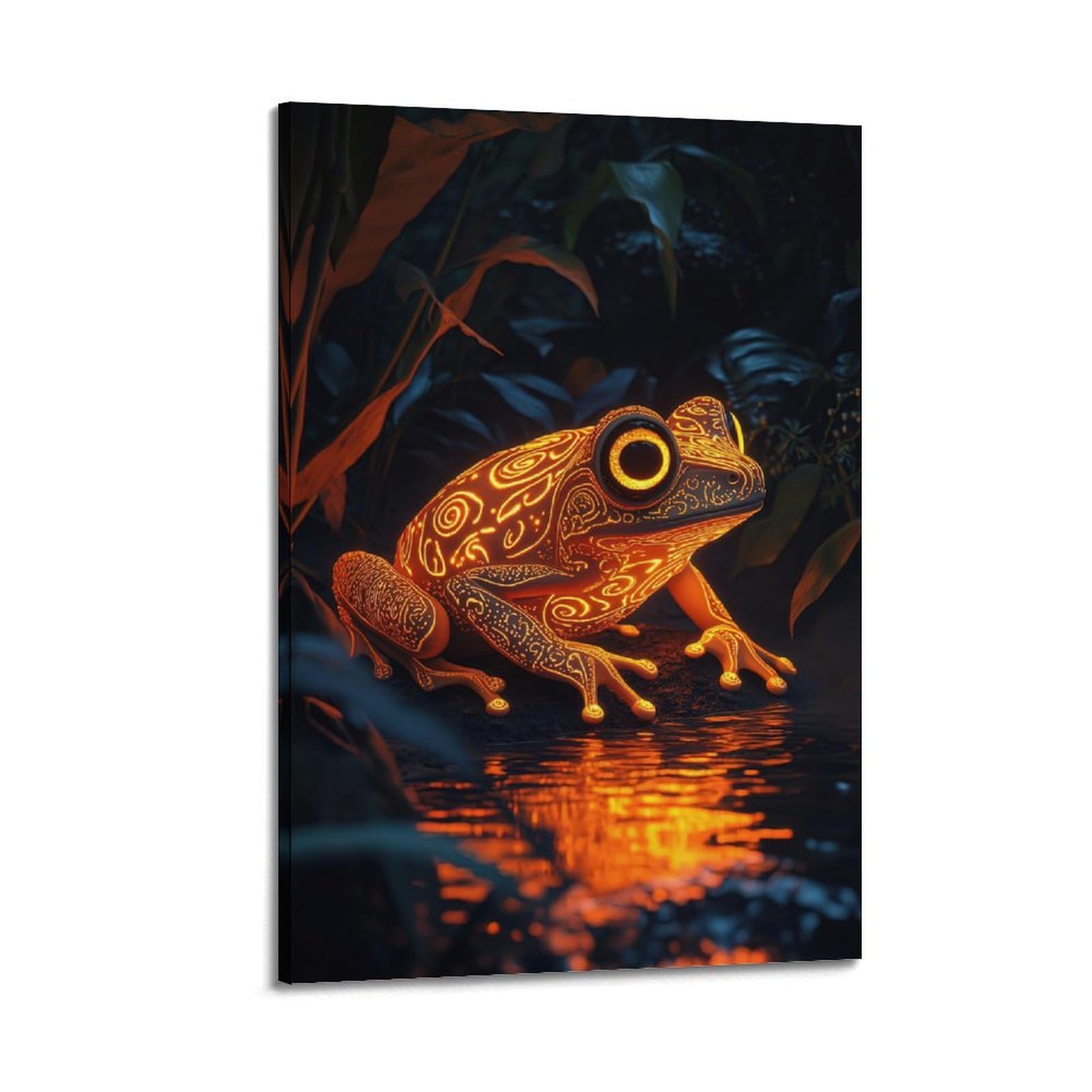 HUIYHB Animal Artwork Poster Glowing Frogs Poster Decorative Painting Canvas Wall Posters And Art Picture Print Modern Family Bedroom Decor Posters 20x30inch(50x75cm)