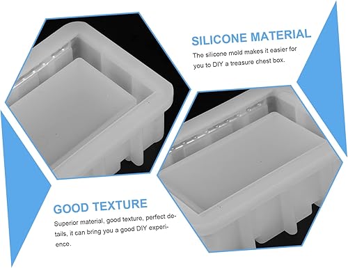 Miniatura 9 de Moldes de Halloween, 2 juegos de cofre del tesoro, molde de silicona para gelatinas, moldes de silicona de resina, caja de joyería con espejo, caja