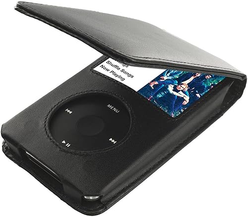 Funda de piel sintética negra para Apple iPod Classic 5ª y 6ª generación