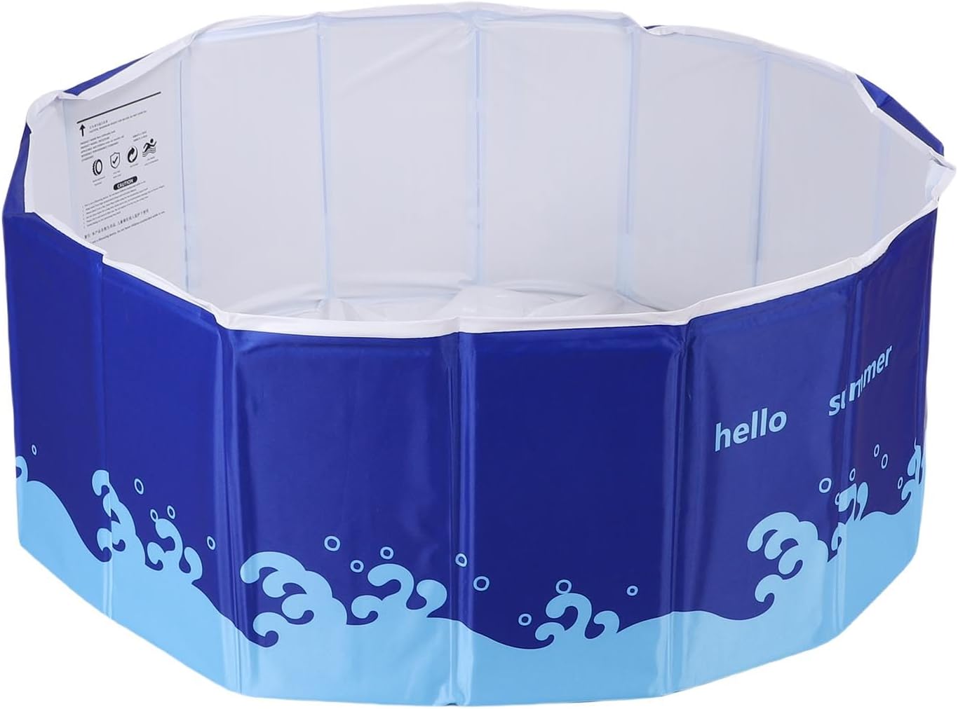 Hamwesh Foldable Pool, Non Inflatable 48cm Height Outdoor Swimming Pool, Portable Hard Plastic Cover with Nylon Fabric and Repair Patches for Home Backyard Kids Adults Pets (180cm) (150cm)