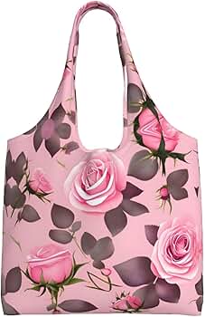 Amazon.com: Pretty Pink Roses Cute Canvas Tote Bag - Durable Amazon.com: Pretty Pink Roses Cute Canvas Tote Bag - Durable