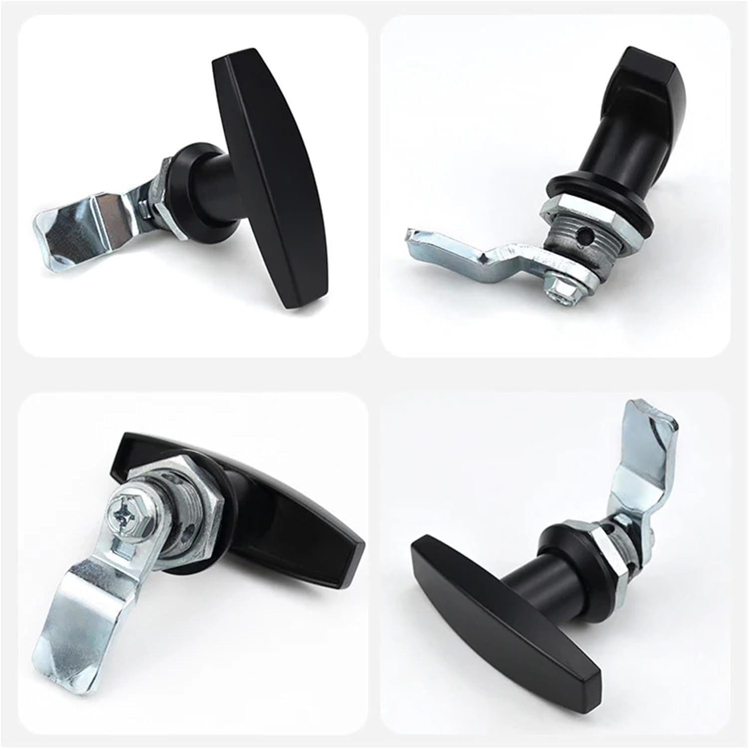 Handle Lock Rear Fixing T Zinc Alloy Tool Box Garage Door with Keys Industrial Cinet for Trailer Caravan Canop 1Pcs(Light-Withkey)