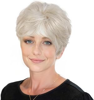 HAIRCUBE ludzkie włosy srebrno-szare peruki naturalne dla kobiet