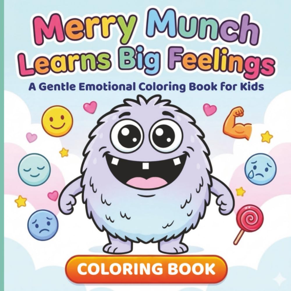 Merry Munch Learns Big Feelings: A Gentle Emotional Coloring Book for Kids (The Merry Munch Series)