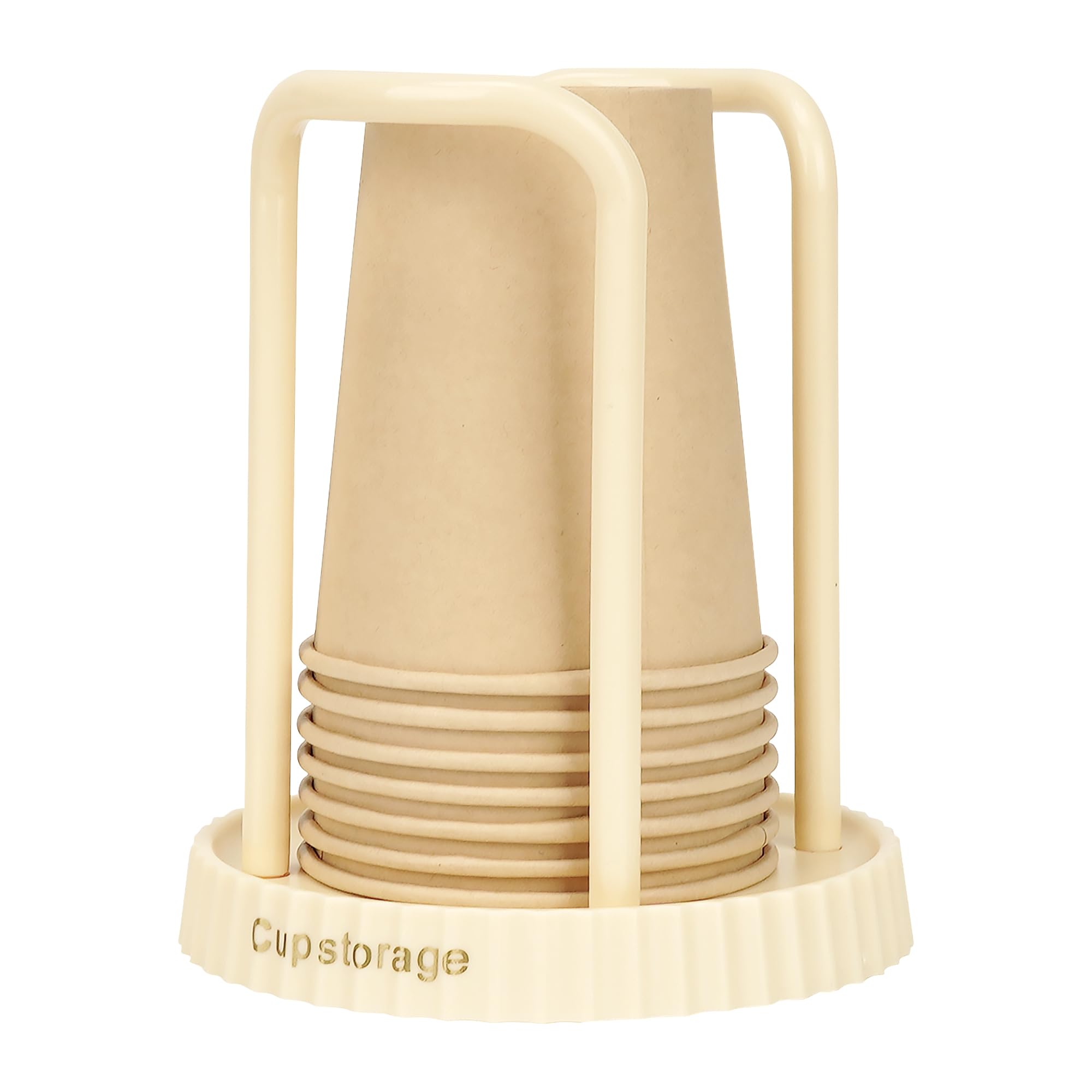 2 Pack Cup Dispensers for Bathroom – Fit 5-8 Oz Cups, Compact Paper Cup Holder for Bathroom Counter or Vanity, Beige