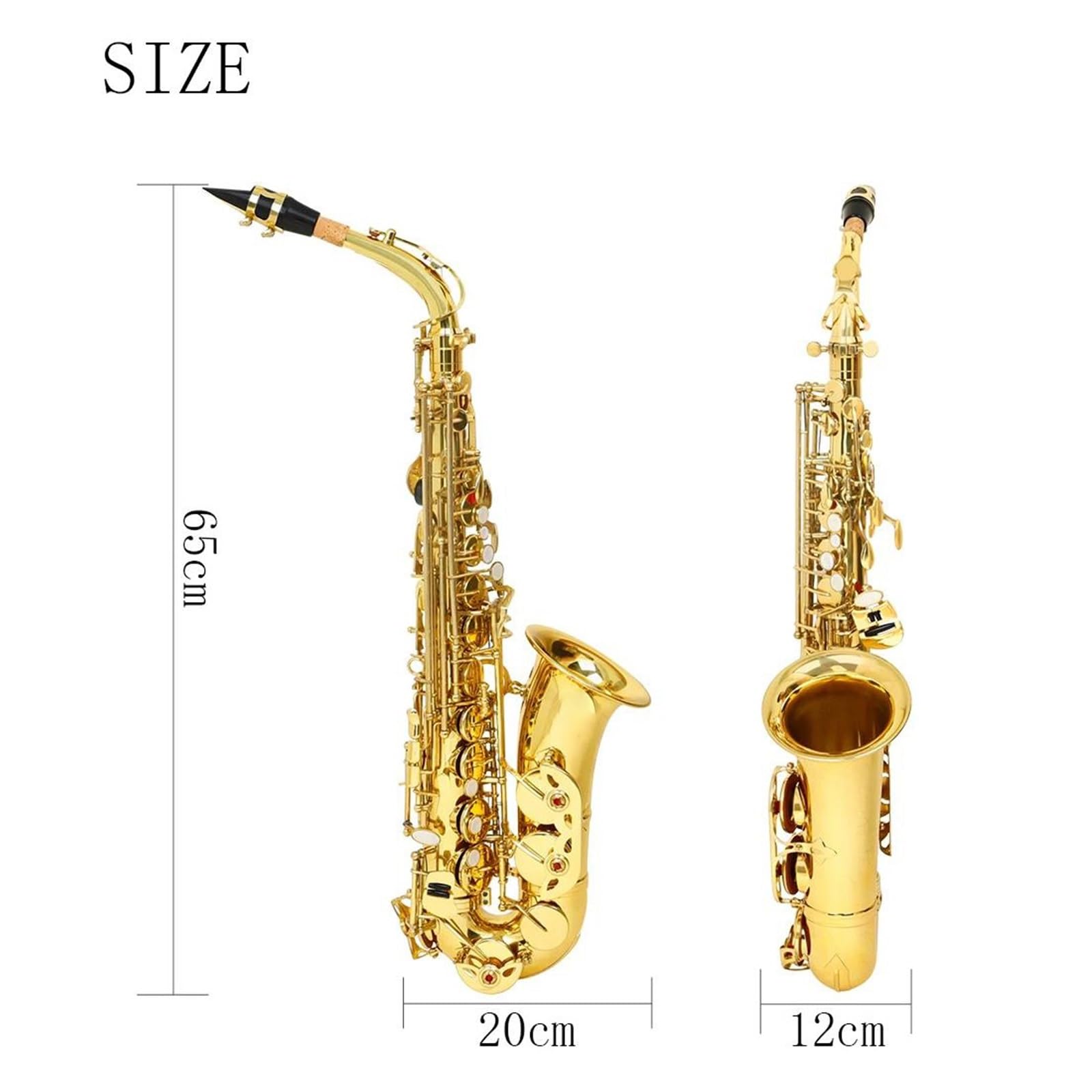 Złoty saksofon altowy profesjonalny instrument dęty drewniany Eb