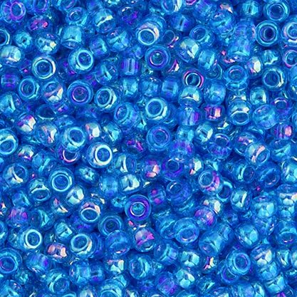 11/0 - Blue Azure Transparent AB DB0261 250Gms Bulk Bag of Japanese Glass Beads