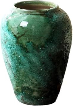 LQX Sculpture Vase HH-CC Vase Simple Stoneware Flower Decoration Ceramic Vase Handicraft Decoration Crafts Color C