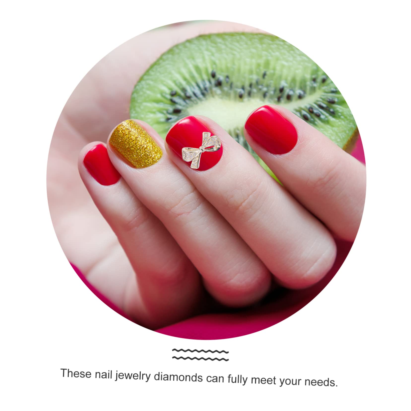 Healeved Fashionable Nail Art Rhinestones 5pcs Nail Stickers for Special Occasions Random Style