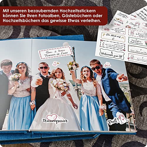 WEIDEBACH® Adorable Stickers Wedding in German Language, 192 Stickers Love - Image 4