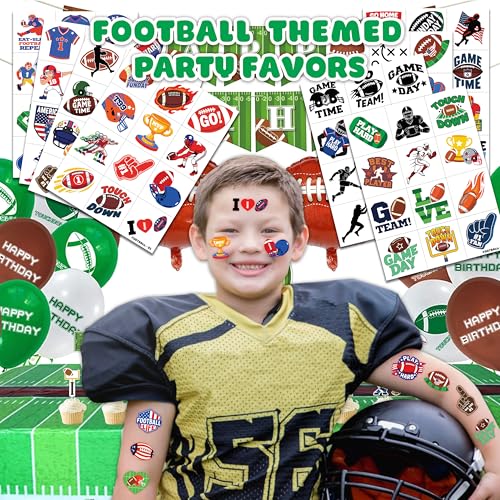 96 PCS Football Sports Pre-Cut Temporary Tattoos for Kids | Super Cute Football Themed Birthday Party Favors, Supplies, Decorations, Fake Tattoo Stickers (Multiple) - Image 3