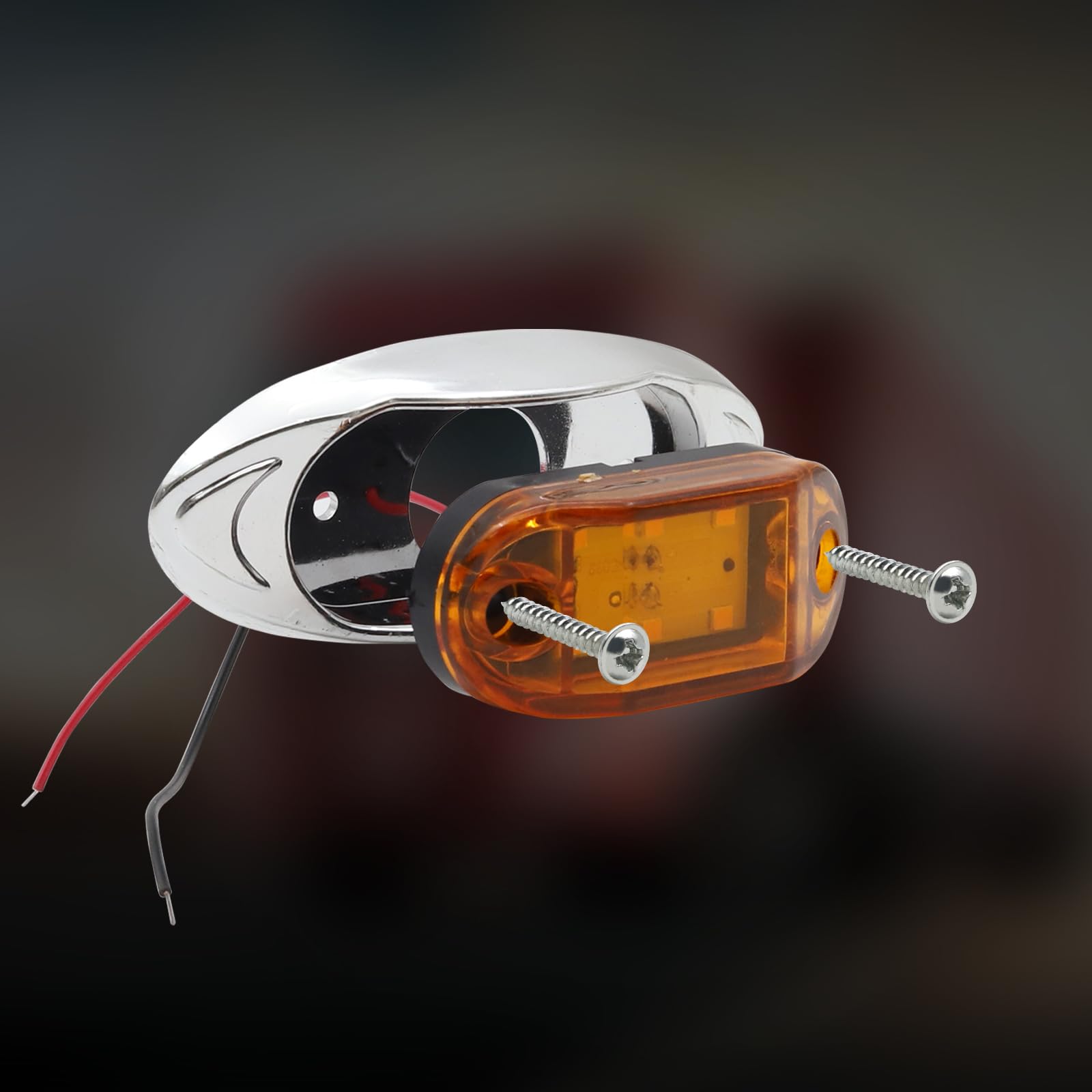 Luci di sagoma Laterali LED, 3.8 Inch 12V 24V Luci di sagoma LED Posteriore Anteriore Indicatore Luci di sagoma Laterali con Lunetta Cromata per Camion Rimorchio Van Bus, 6pcs