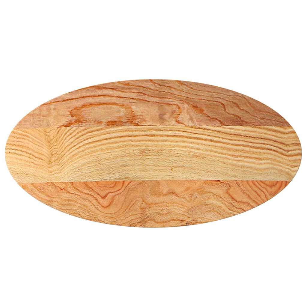 Plateau de table ovale en chêne massif - 100 x 50 x 4 cm - Marron clair - Plateau de table à manger en bois massif - Utilisation polyvalente comme table basse ou table d'appoint - Surface