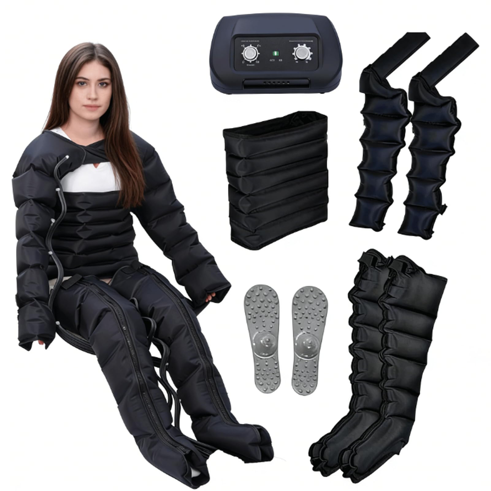 SXSLTSA Air Compression Leg Massager for Pain Relief and Circulation - Lymphatic Drainage Massager for Lipedema for Home Use and Muscle Recovery