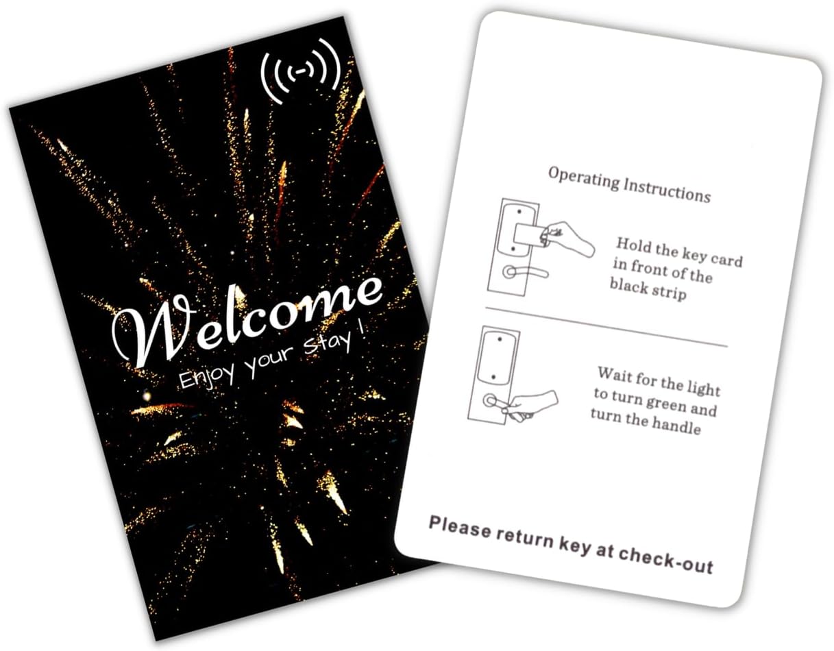 Hotel RFID Key Card, Pack of 200 RFID Key cards, Compatible with SAFLOK, KABA, ONITY, SECURELOX, MIWA, ILCO, Mifare 1k system, NOT ULC system
