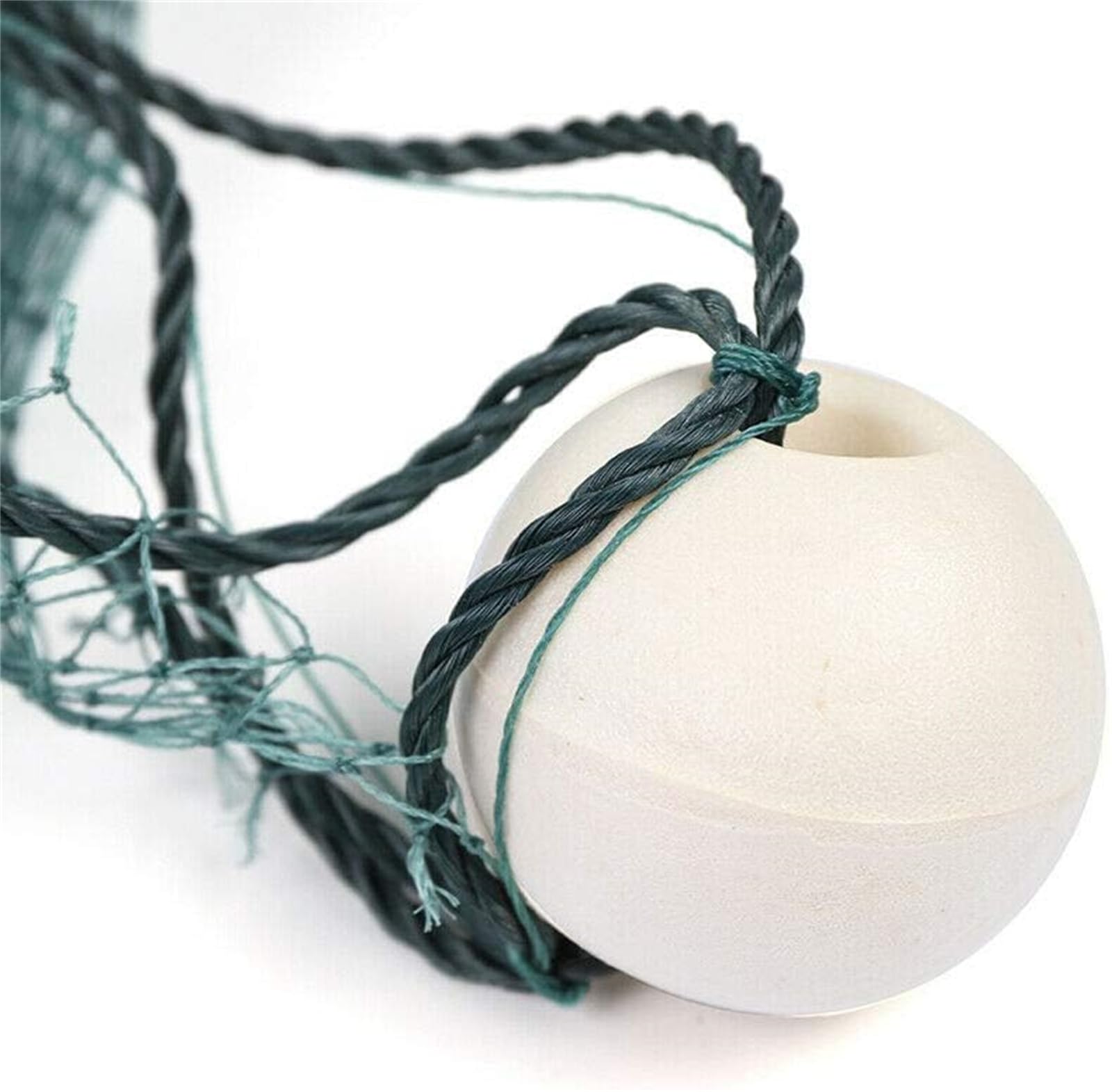 Fischernetz 3x20m Zugnetz mit Schwimmer & Gewichten, 1,5cm Engmaschiges Schleppnetz für Köderfische Elritzen, Handgeknüpftes PE-Gewebe, Wadennetz für Fluss, See & Strand