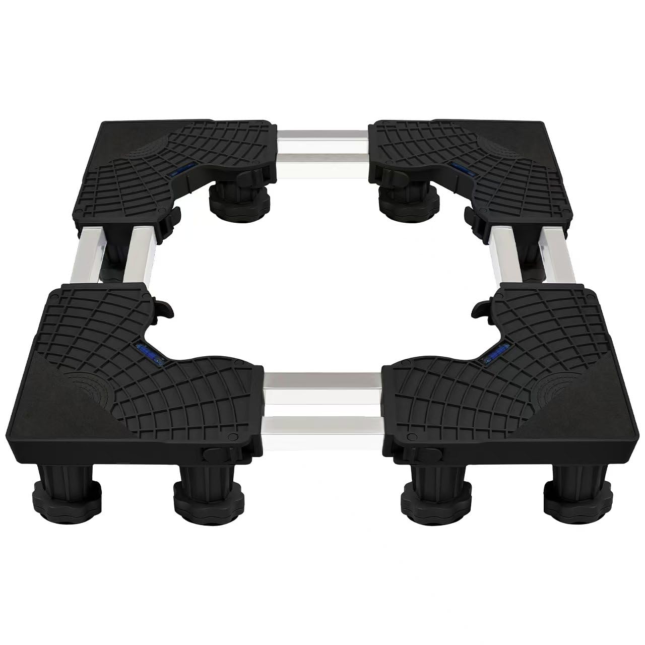 Support de machine à laver avec 12 pieds robustes, s'adapte parfaitement aux machines à laver, réfrigérateurs et sèche-linge, réglable, avec haute résistance antidérapante et absorption des chocs