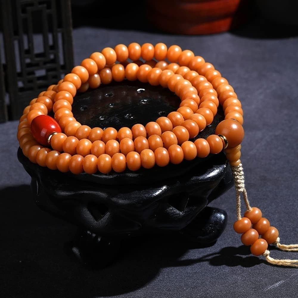 Braccialetti di rosari, Braccialetti con Perline di radice Bodhi stagionato Giallo(Wit)